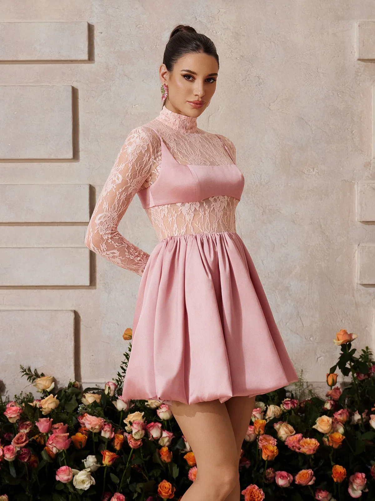 Yrythos High Neck Bubble Mini Dress sold by Mew Mews product image thumbnail 3