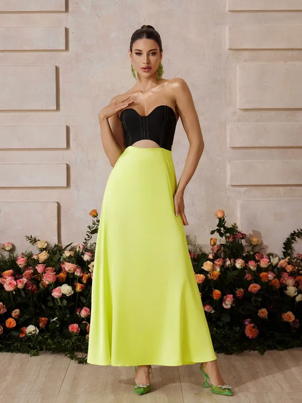 Xaldrex Strapless Cutout Maxi Dress sold by Mew Mews