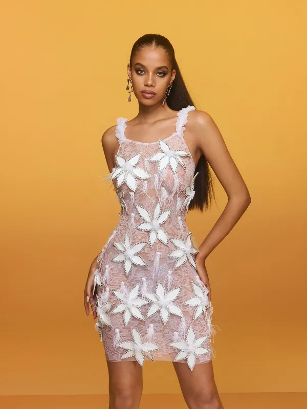 Alythra Spaghetti Rhinestone Mini Dress sold by Mew Mews