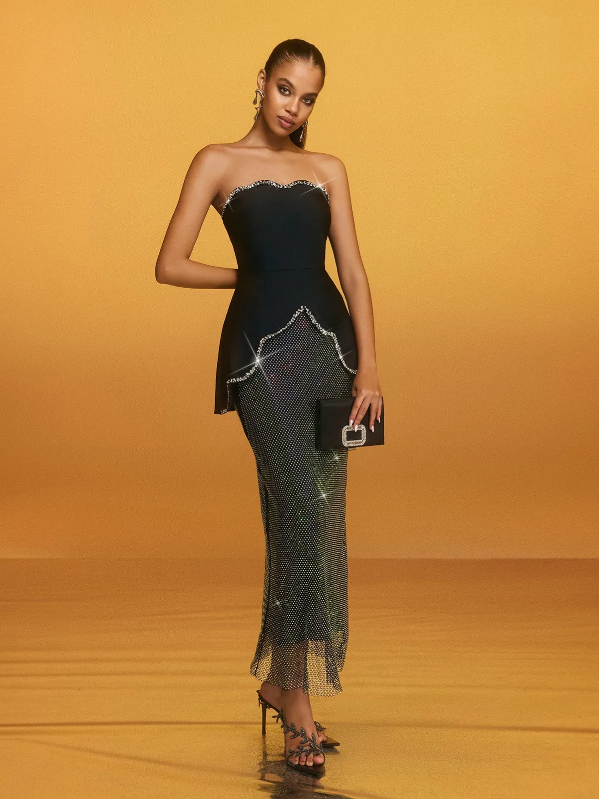 Reggie Rhinestone Bandage Skirt Set sold by Mew Mews product image thumbnail 5