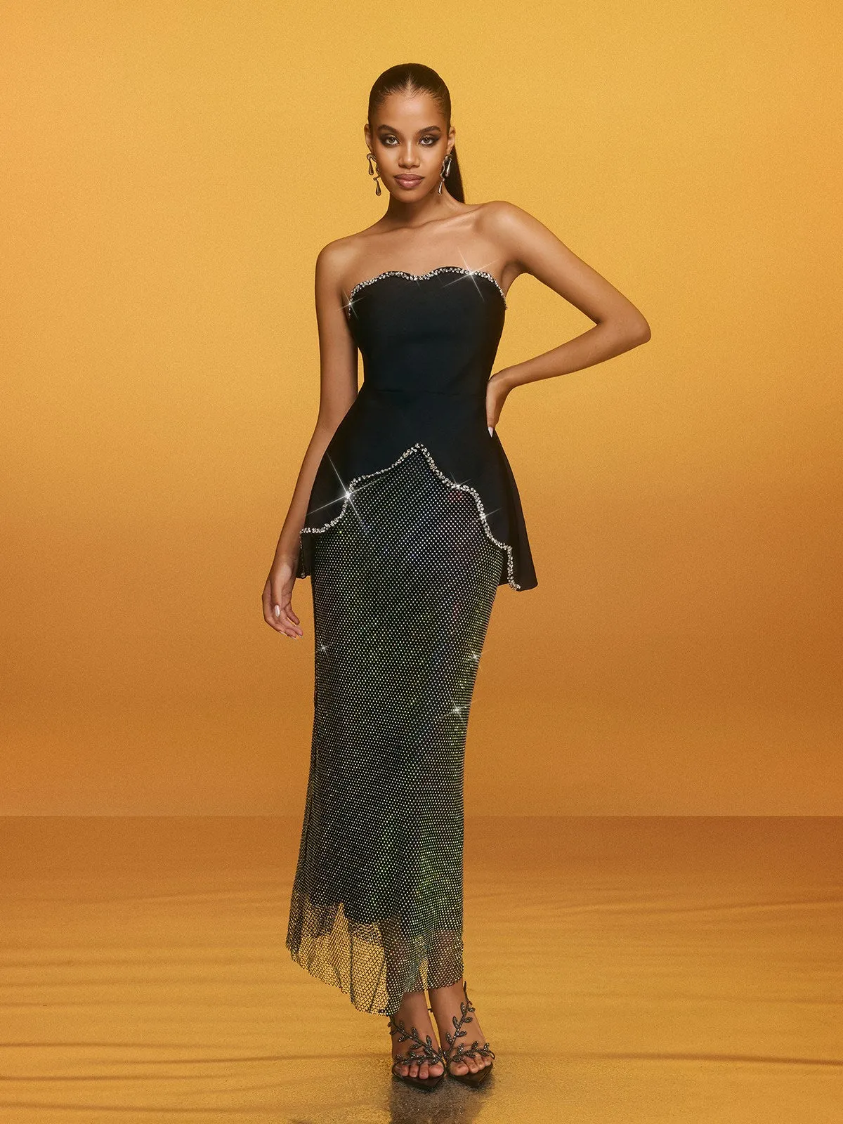 Reggie Rhinestone Bandage Skirt Set sold by Mew Mews product image thumbnail 4