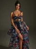 Nalima Floral Printed Skirt Set In Black sold by Mew Mews