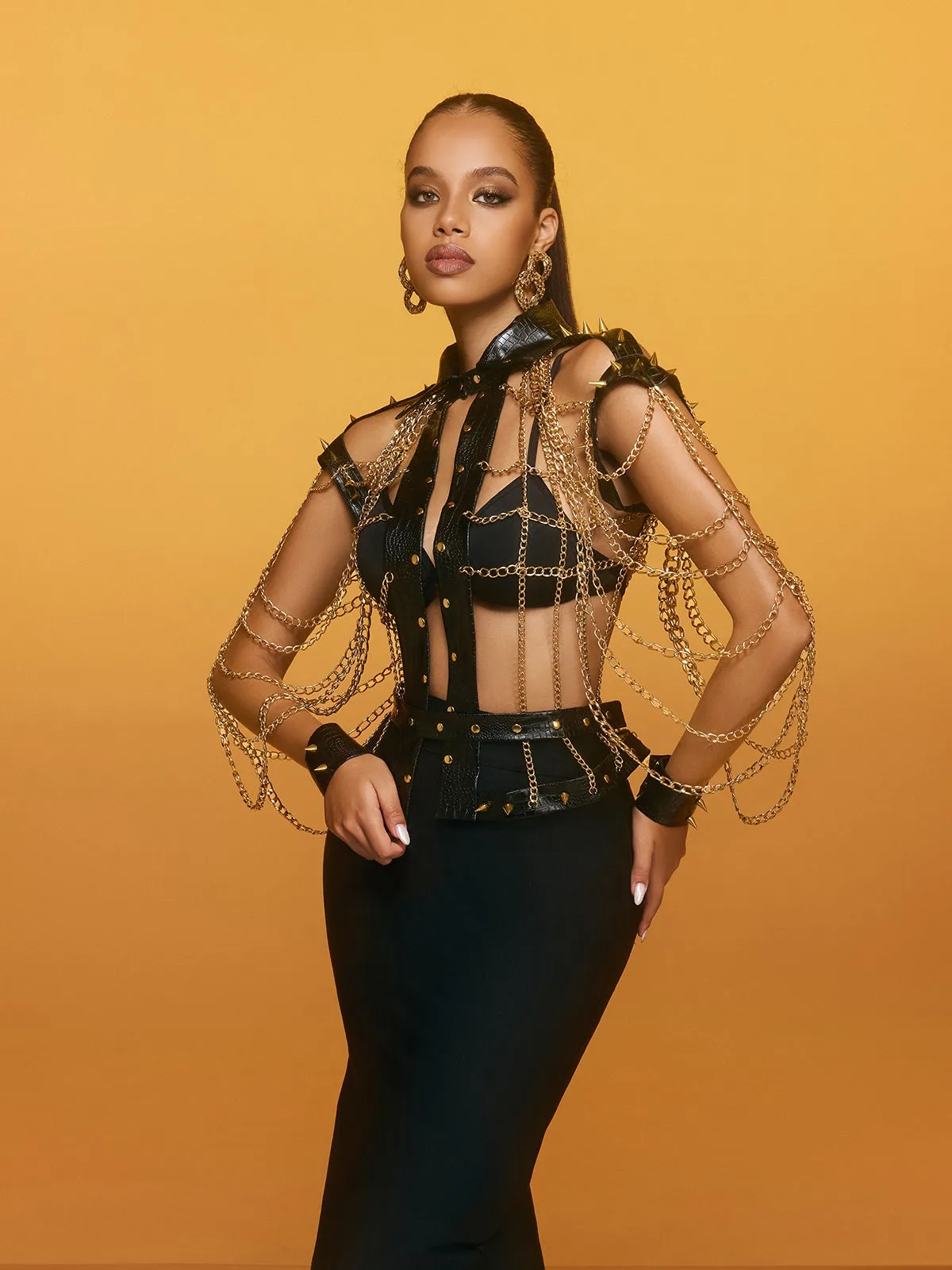 Renaud Spike Leather Chain Top sold by Mew Mews product image thumbnail 2