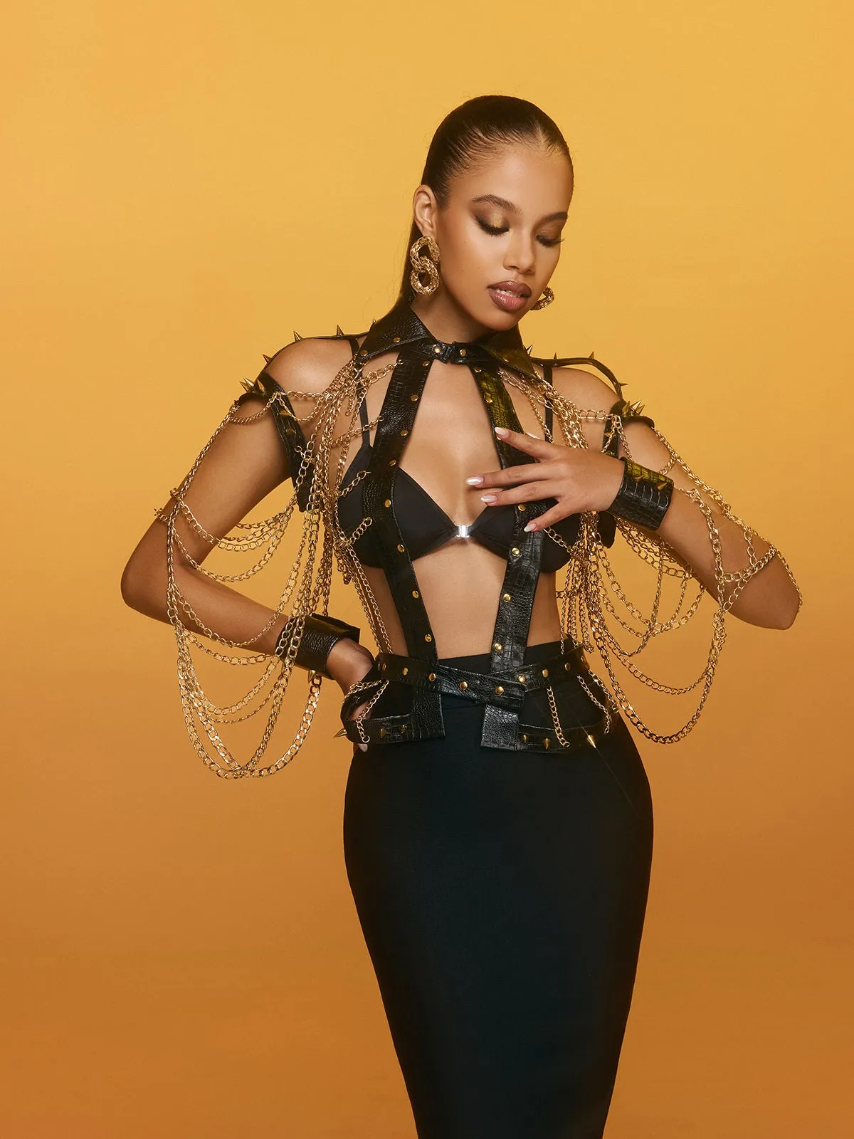 Renaud Spike Leather Chain Top sold by Mew Mews product image thumbnail 4