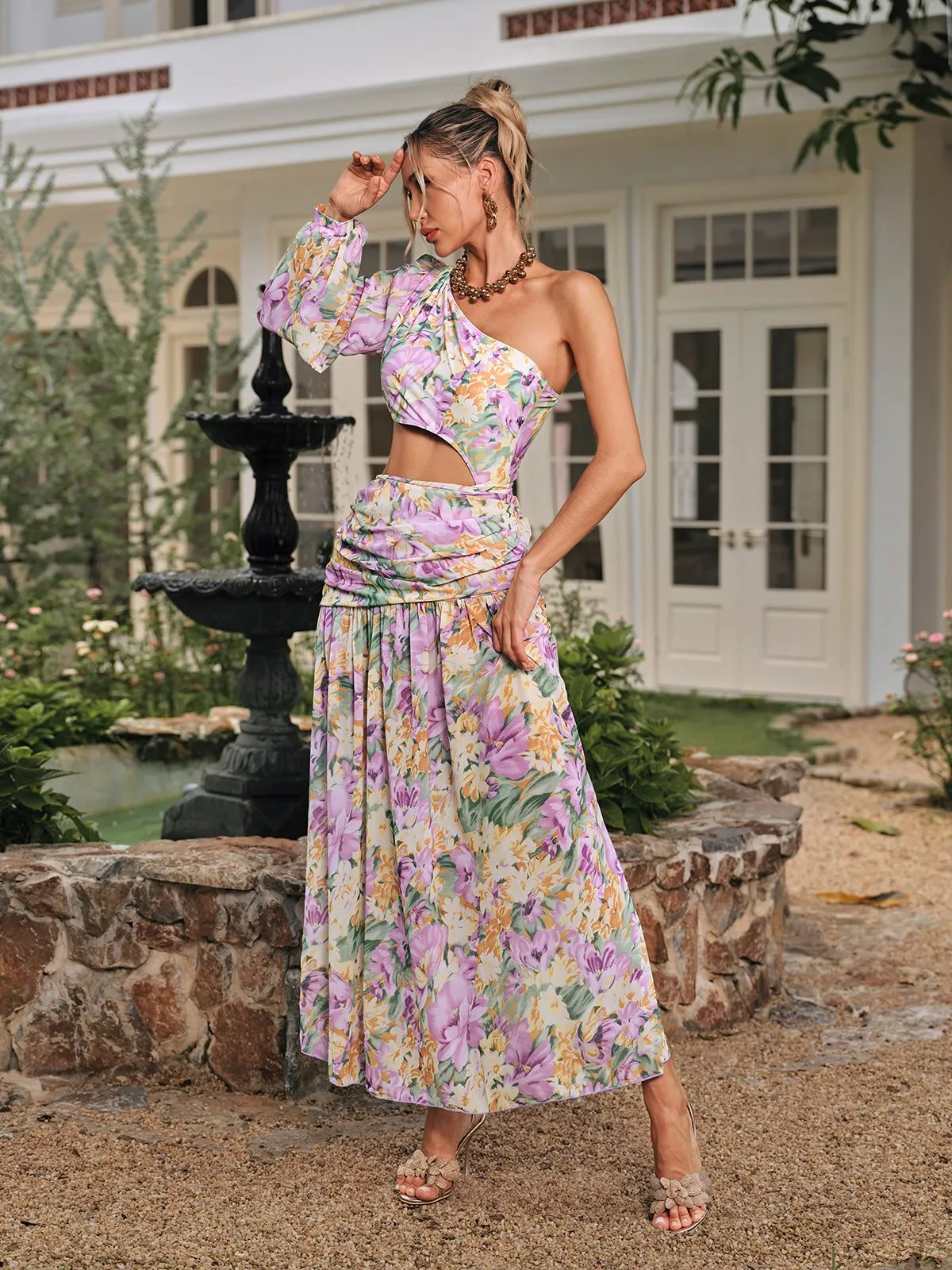 Dalara Floral Cutout Swimwear Two Piece Set sold by Mew Mews product image thumbnail 4