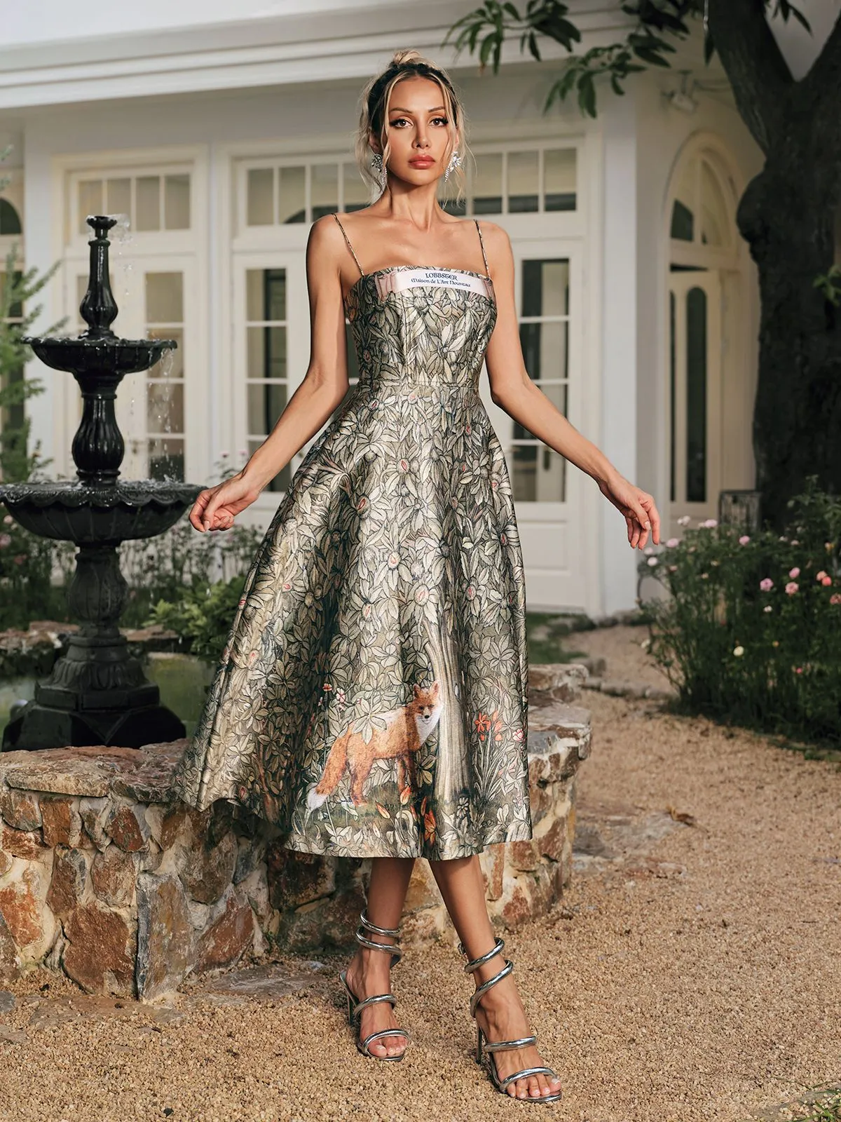 Reyhan Spaghetti Printed Midi Dress sold by Mew Mews product image thumbnail 2