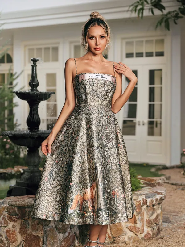 Reyhan Spaghetti Printed Midi Dress sold by Mew Mews