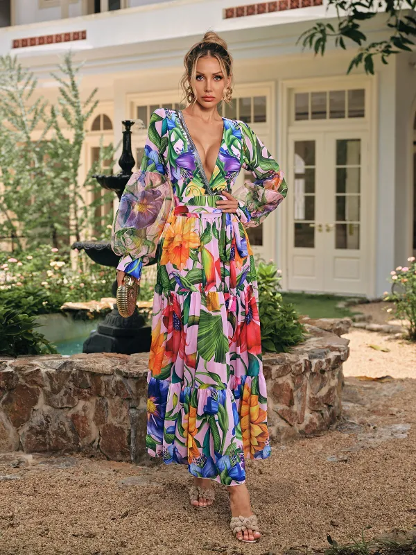 Dorbin V Neck Printed Swimwear Two Piece Set sold by Mew Mews