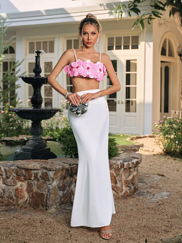 Cazrik Pearl Flower Skirt Set sold by Mew Mews