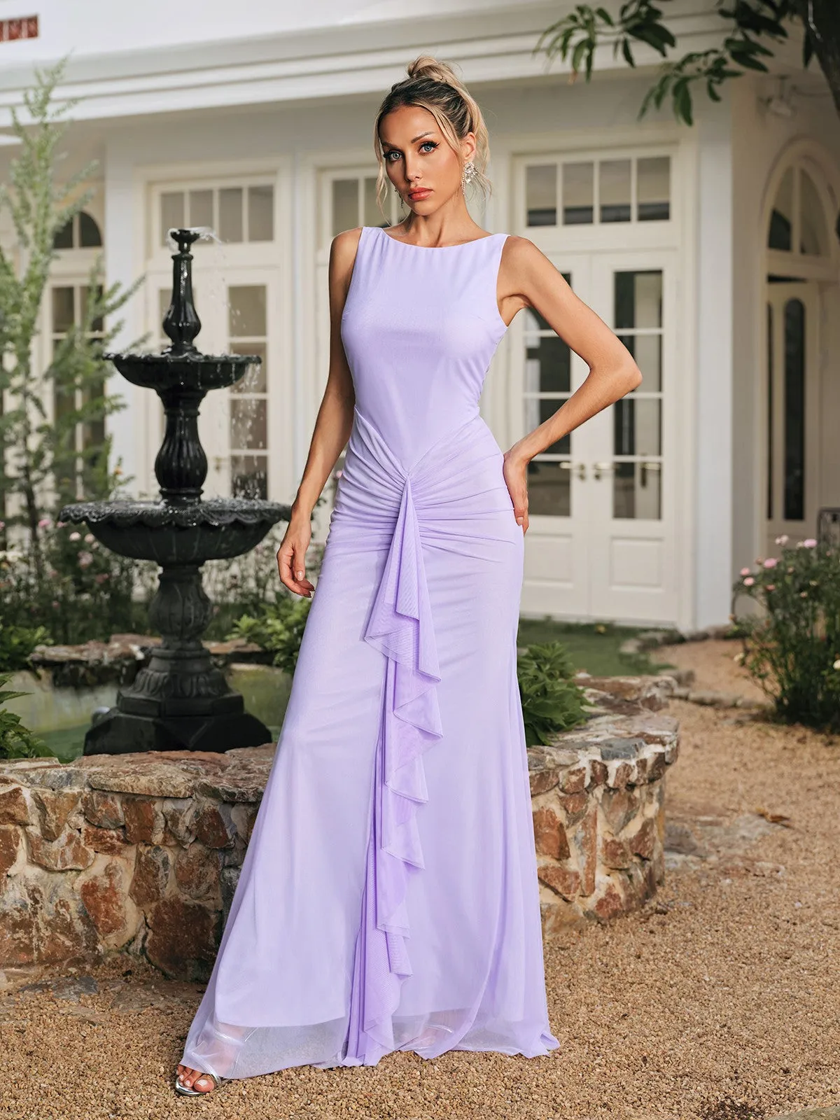 Ricarda Sleeveless Ruched Maxi Dress sold by Mew Mews product image thumbnail 2