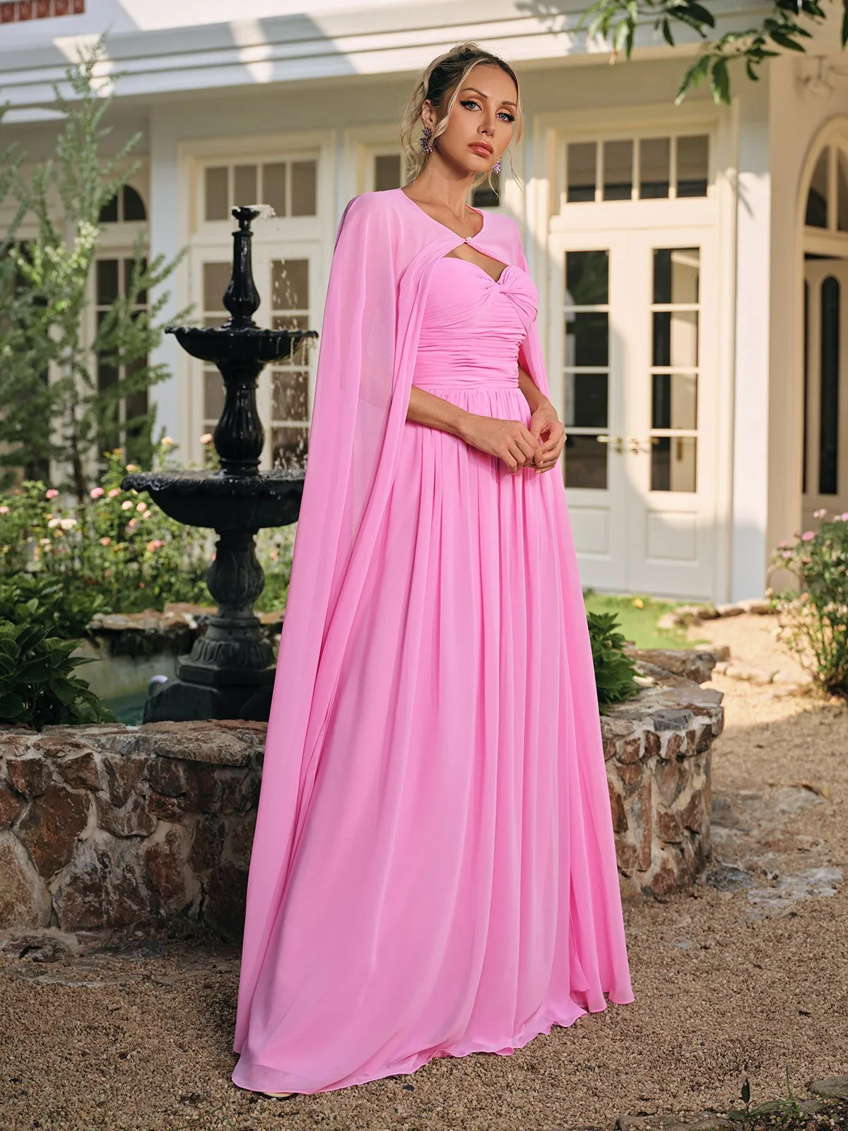 Saelyx Strapless Ruched Mesh Cape Set sold by Mew Mews product image thumbnail 4