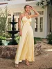 Dorvex Lace Up Satin Maxi Dress sold by Mew Mews