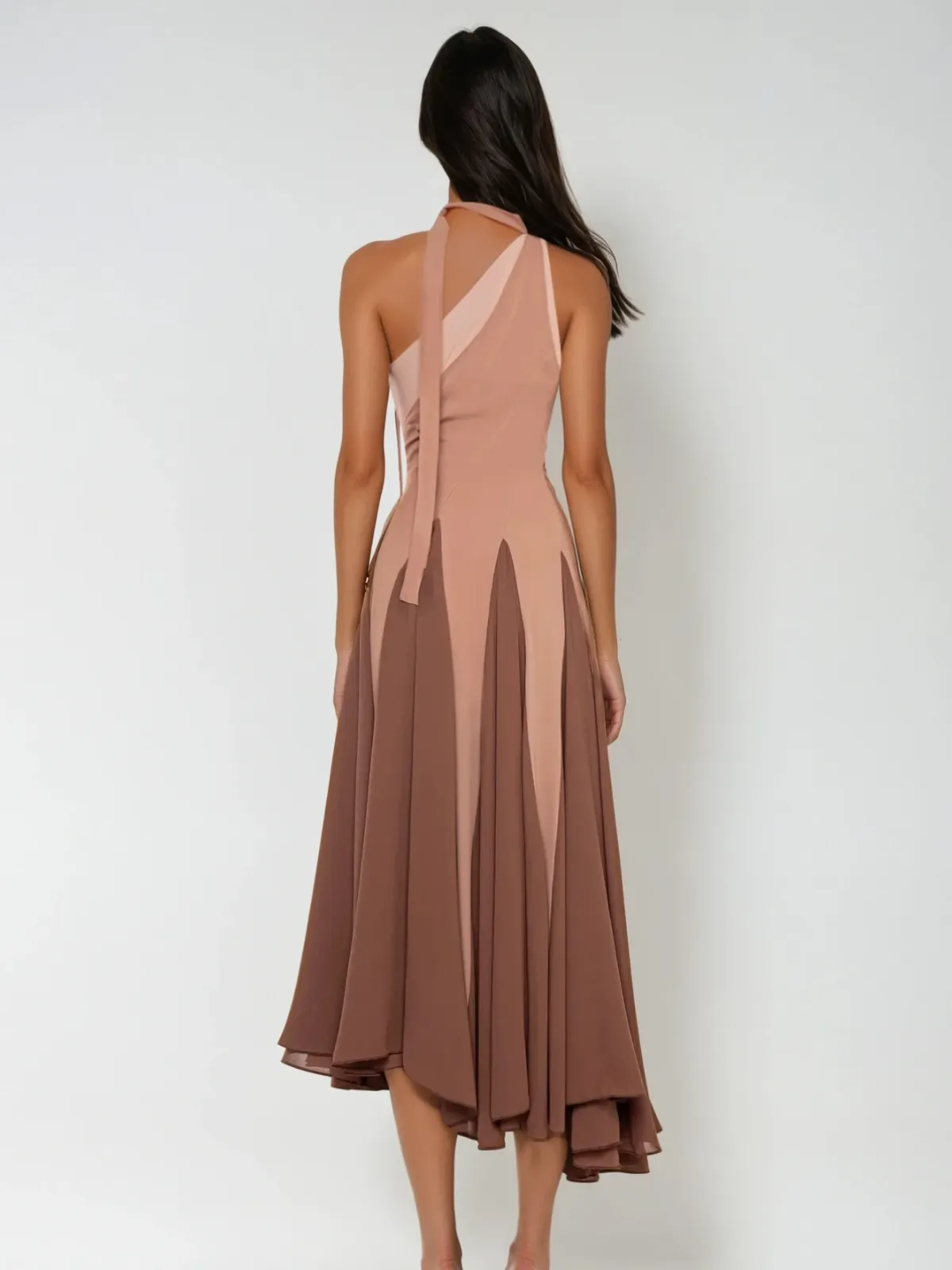 Jarom One Shoulder Flower Scarf Midi Dress sold by Mew Mews product image thumbnail 4