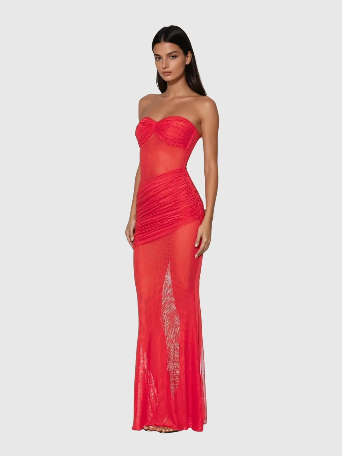 Kyrthos Strapless Ruched Maxi Dress sold by Mew Mews product image thumbnail 3
