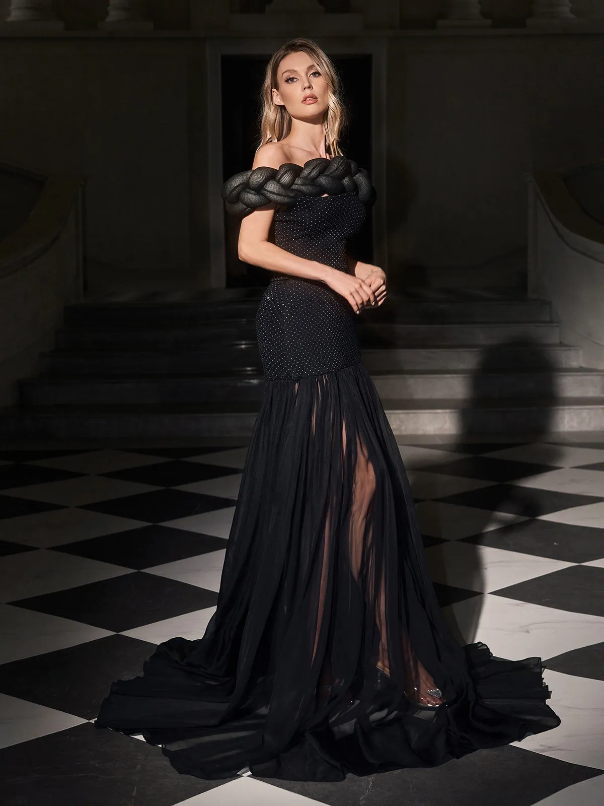 Elyxra Off Shoulder Rhinestone Skirt Set sold by Mew Mews product image thumbnail 5