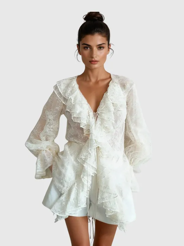 Kacela Long Sleeve Lace Top sold by Mew Mews
