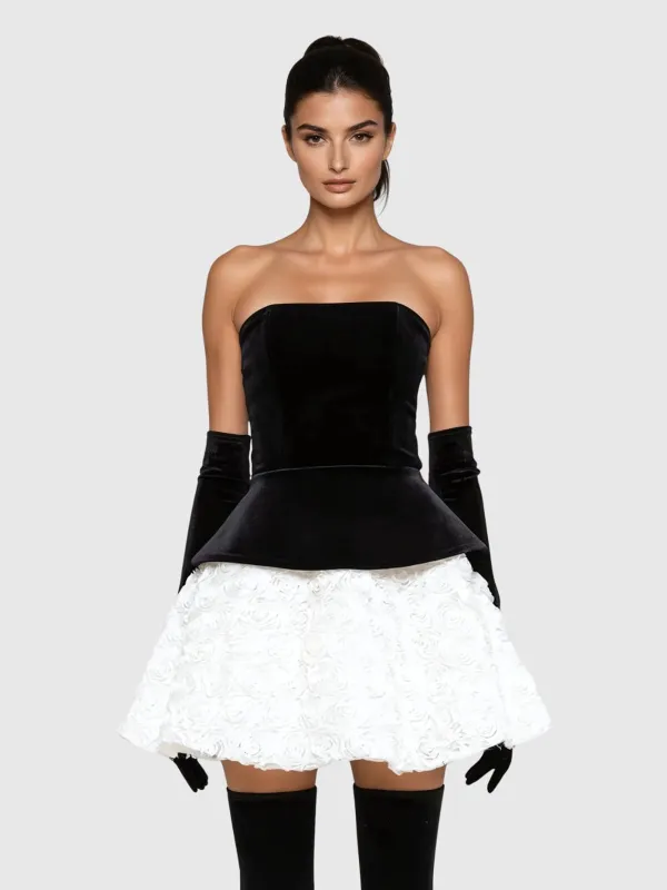 Kaavia Flower Velvet Skirt Set sold by Mew Mews