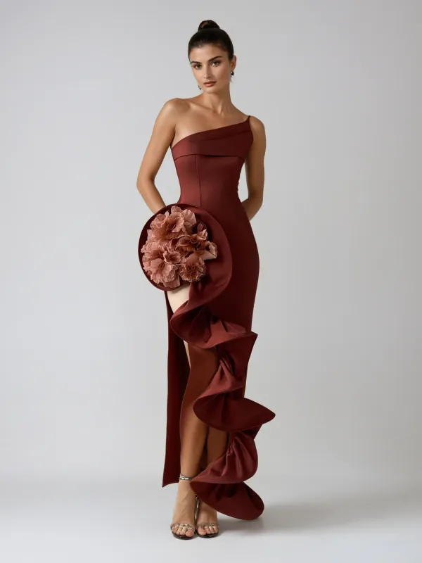 Braex Strapless Flower Tiered Bandage Maxi Dress sold by Mew Mews
