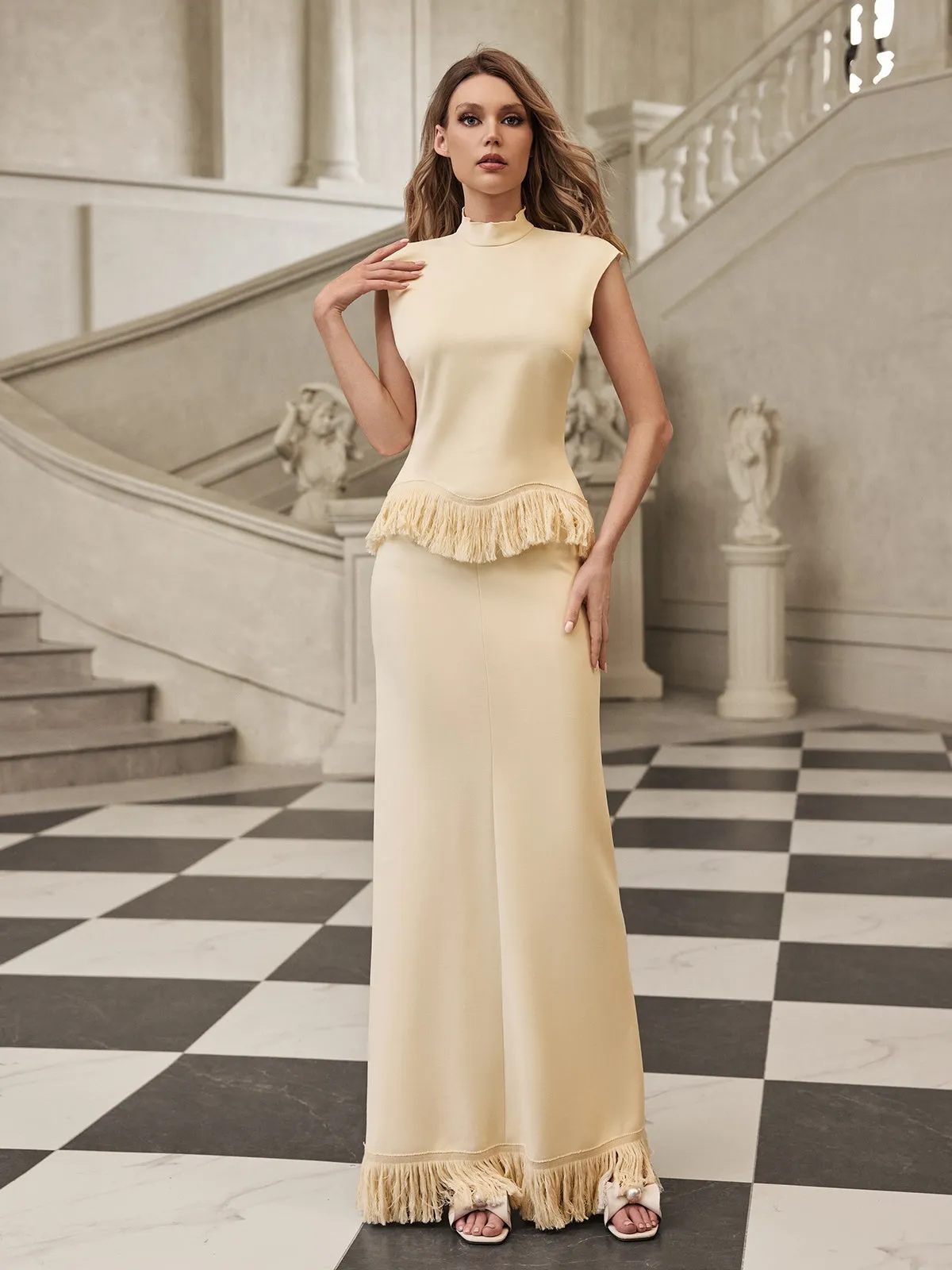 Saldrex Sleeveless Fringe Skirt Set sold by Mew Mews product image thumbnail 2