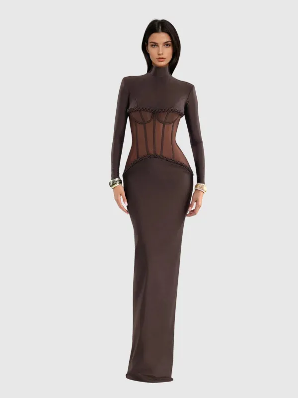 Karasi Long Sleeve Corset Maxi Dress sold by Mew Mews