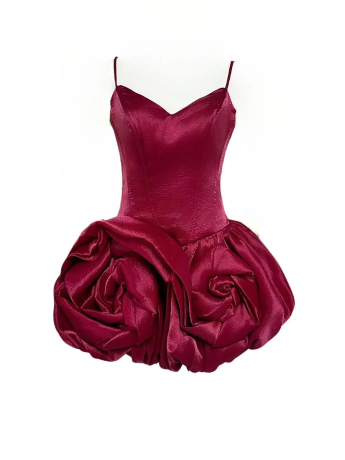 Kapule Spaghetti Flower Satin Mini Dress sold by Mew Mews product image thumbnail 4
