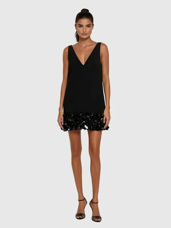 Laethion Plunge Neck Sequin Mini Dress sold by Mew Mews