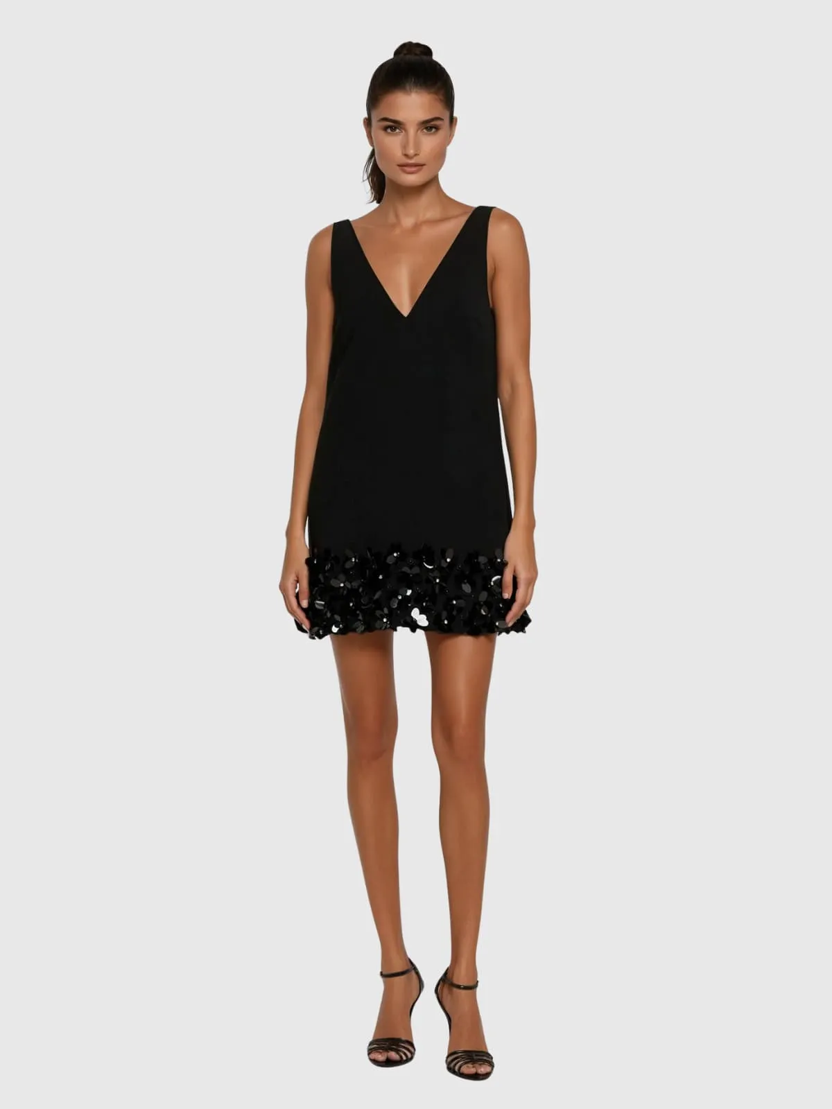 Laethion Plunge Neck Sequin Mini Dress sold by Mew Mews