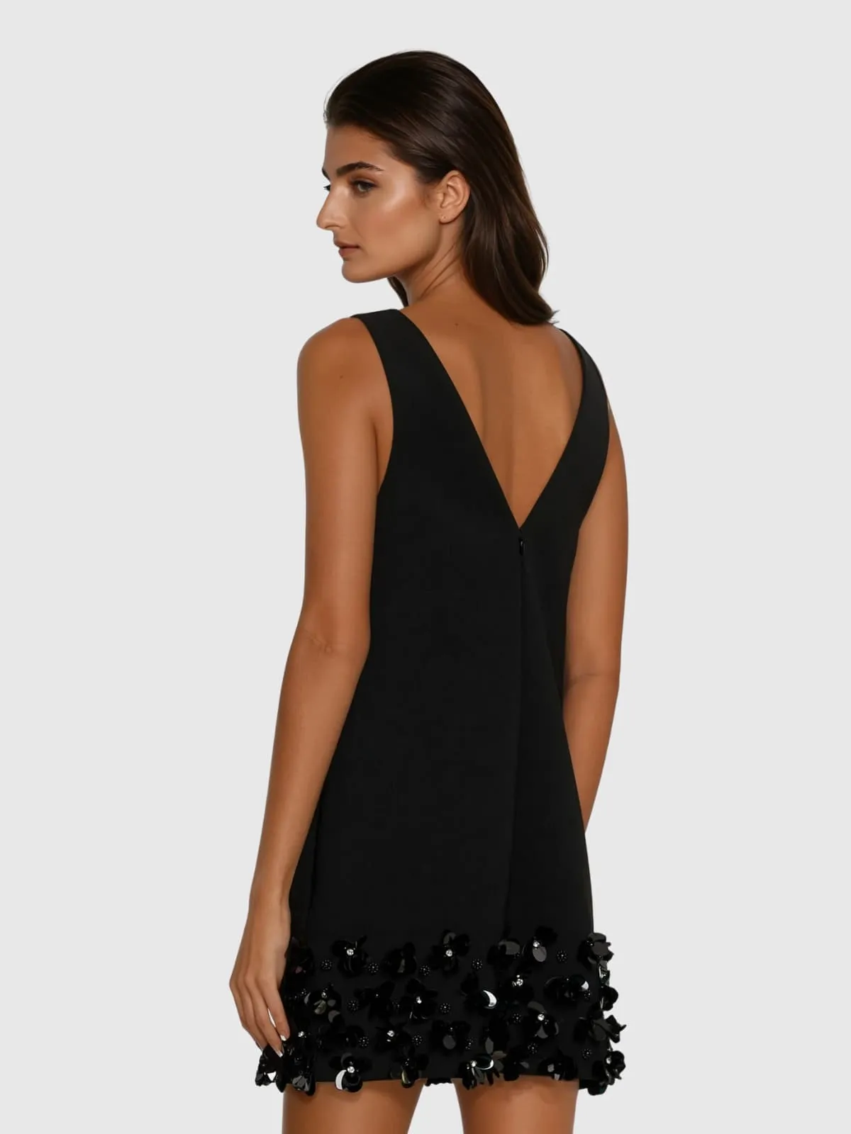 Laethion Plunge Neck Sequin Mini Dress sold by Mew Mews product image thumbnail 2