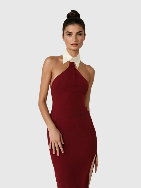 Lyrxel Halterneck Split Bandage Maxi Dress sold by Mew Mews