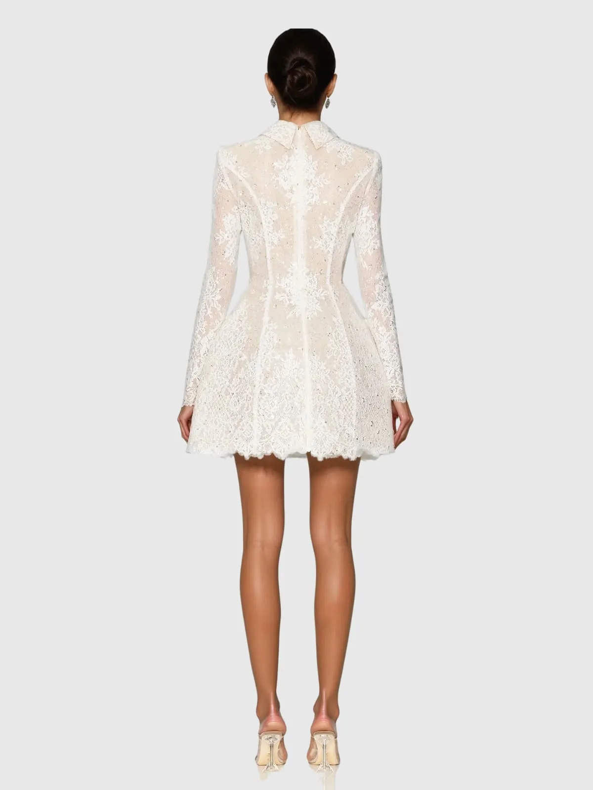 Dyriel Folded Collar Lace Mini Dress sold by Mew Mews product image thumbnail 3