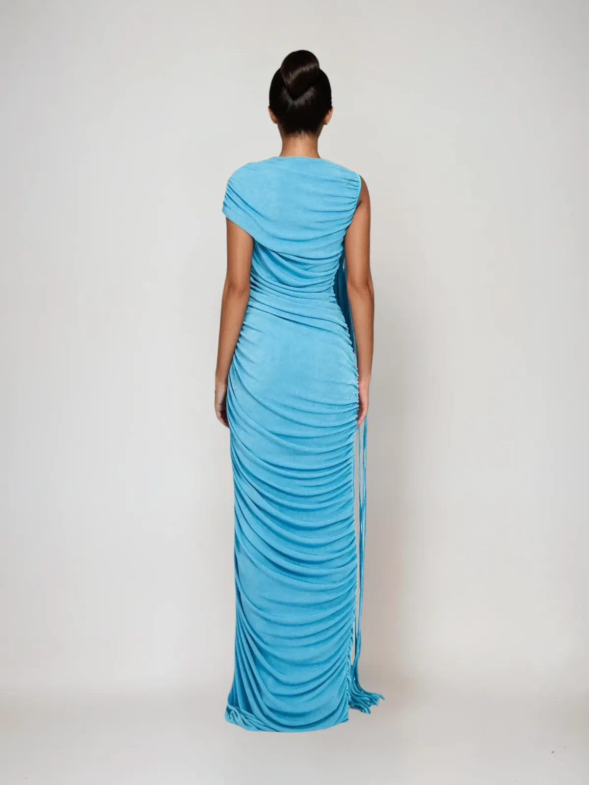 Katinka Draped Maxi Dress In Blue sold by Mew Mews product image thumbnail 5