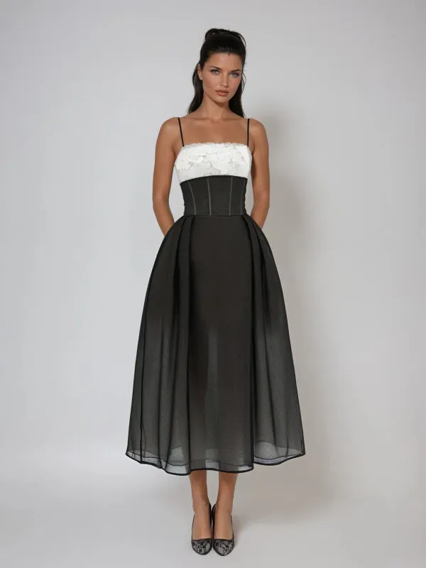 Katara Spaghetti Lace Midi Dress sold by Mew Mews