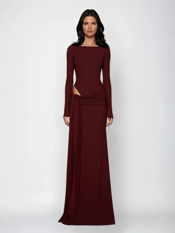 Kashton Long Sleeve Tie Up Maxi Dress sold by Mew Mews