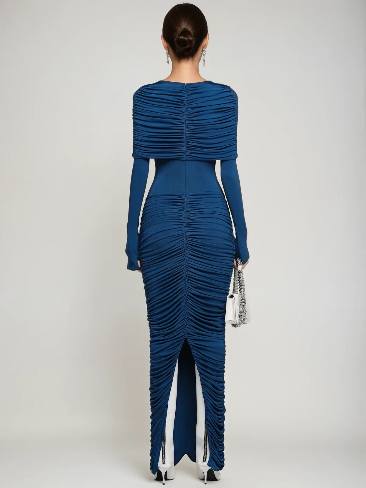 Liseli Long Sleeve Ruched Maxi Dress sold by Mew Mews product image thumbnail 4