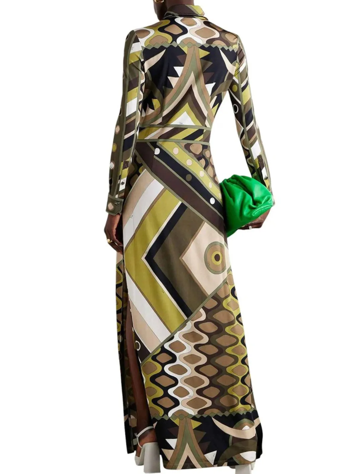 Lisbet Folded Collar Printed Maxi Dress sold by Mew Mews product image thumbnail 3