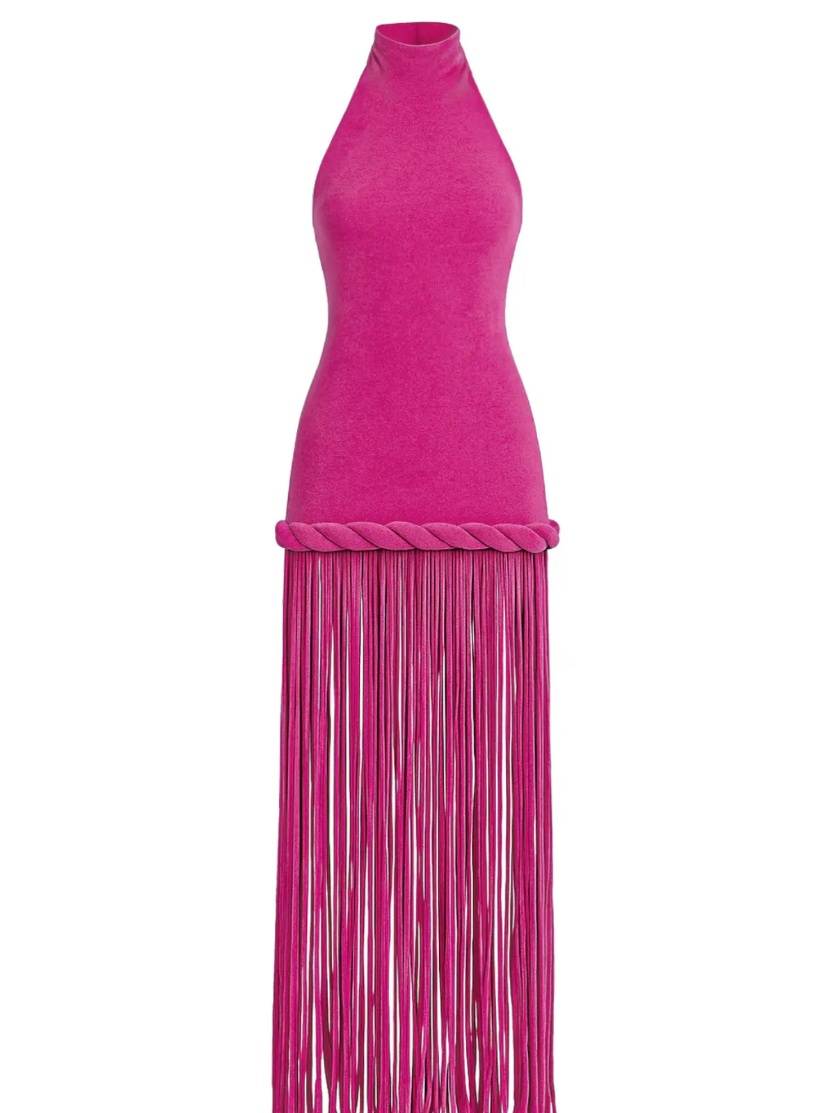 Litonya Halterneck Fringe Velvet Maxi Dress sold by Mew Mews product image thumbnail 3