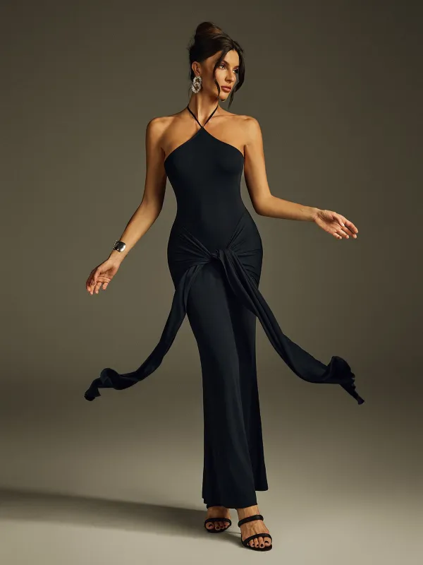 Hyrene Halterneck Tie Up Maxi Dress sold by Mew Mews