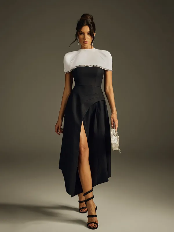 Haelith Rhinestone Cape Maxi Dress sold by Mew Mews