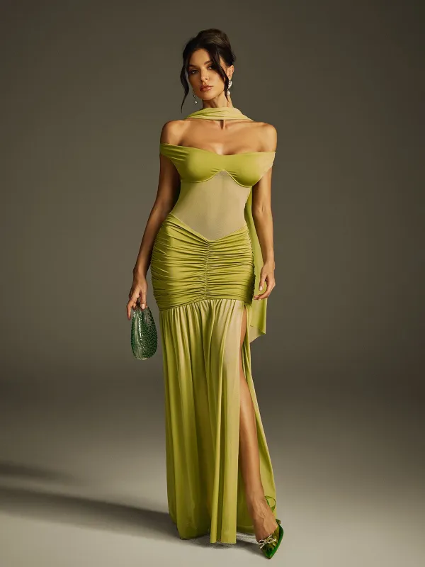 Gryixel Halterneck Ruched Maxi Dress sold by Mew Mews