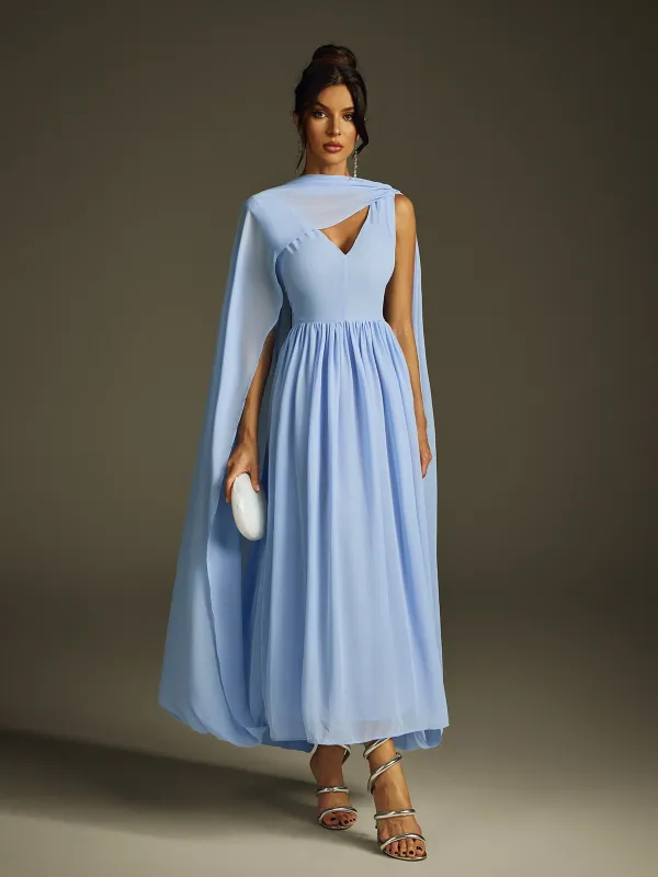 Wryndis Shawl Plunge Neck Maxi Dress sold by Mew Mews