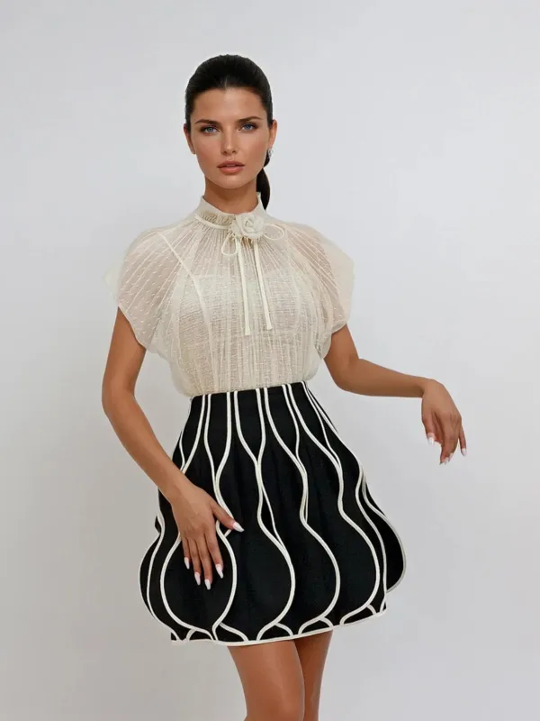 Faeldrin Tie Up Skirt Set In White made by Mew Mews