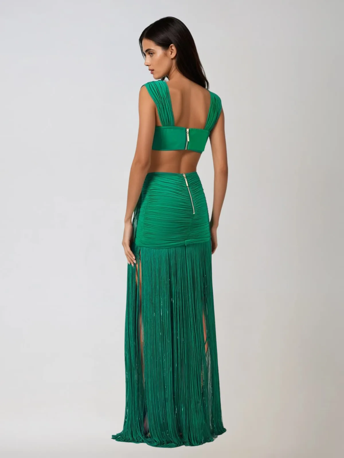 Ourania Ruched Fringe Skirt Set sold by Mew Mews product image thumbnail 3