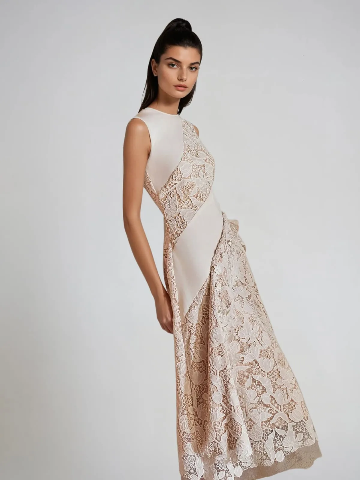 Fyrithia Sleeveless Lace Midi Dress sold by Mew Mews product image thumbnail 3