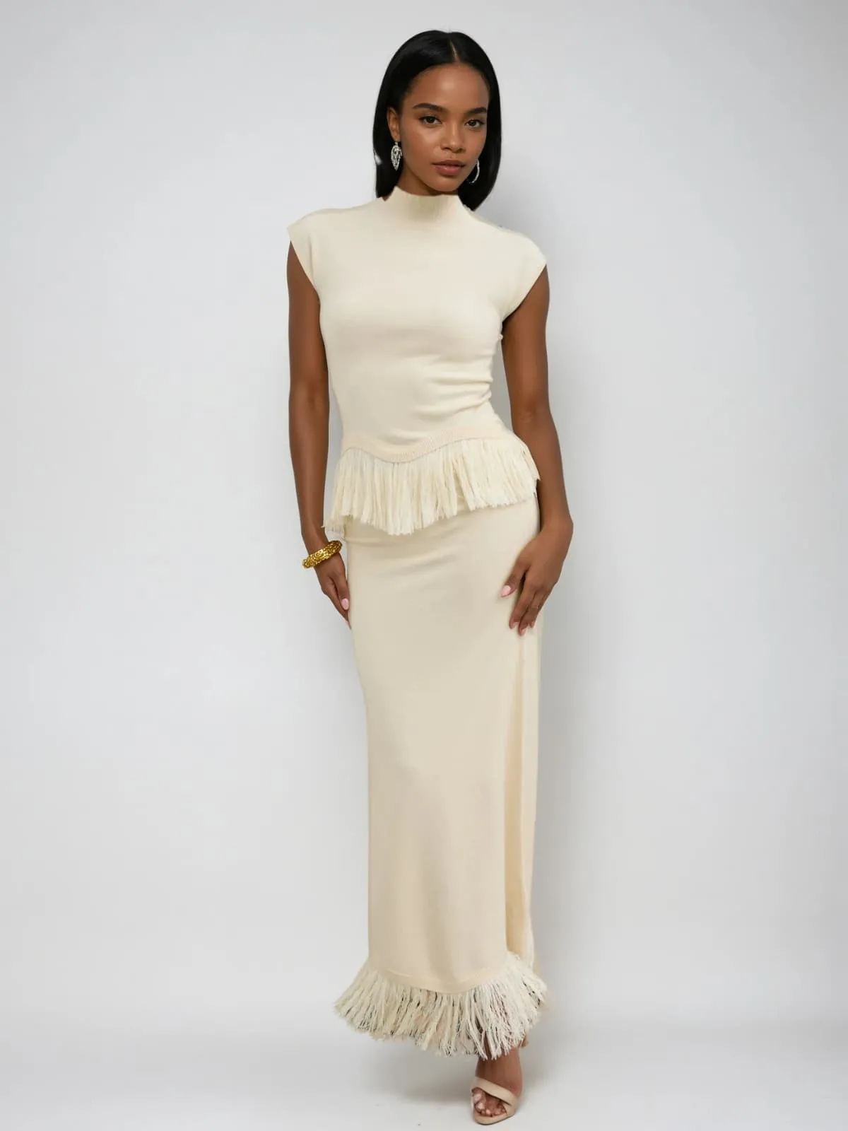 Saldrex Sleeveless Fringe Skirt Set sold by Mew Mews product image thumbnail 4