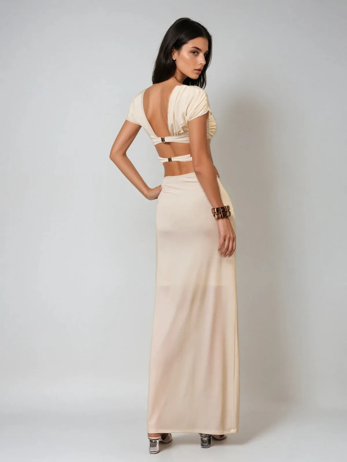 Ilvandis Flower Cutout Ruched Skirt Set sold by Mew Mews product image thumbnail 4