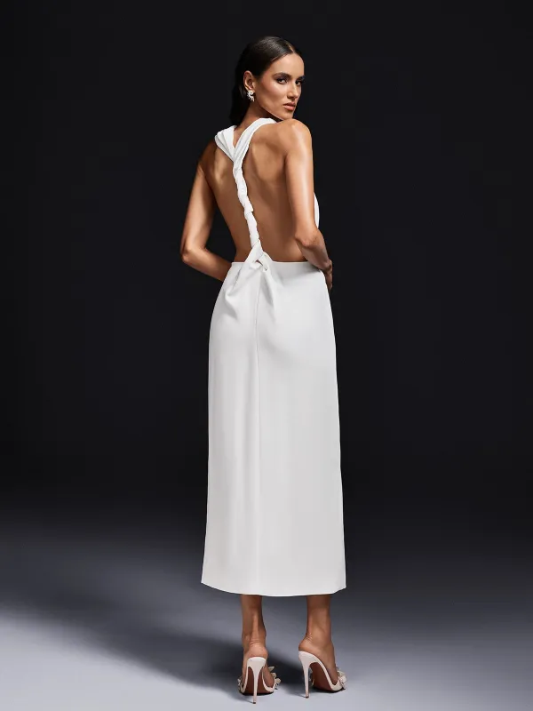 Braelion Backless Split Midi Dress sold by Mew Mews