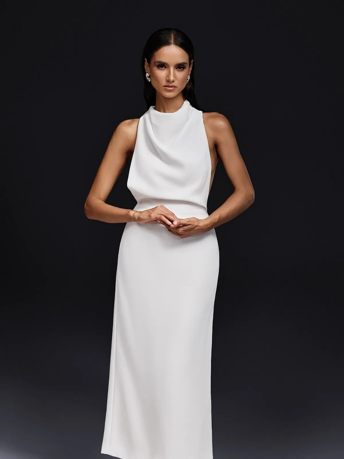 Braelion Backless Split Midi Dress sold by Mew Mews product image thumbnail 3