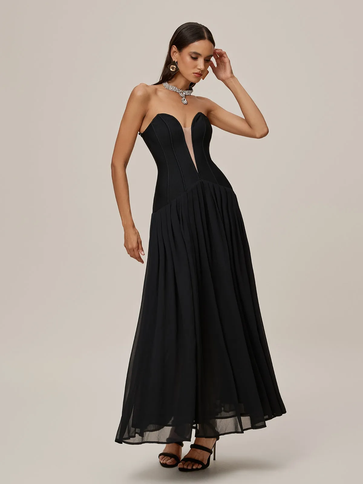 Onofrio Strapless Bandage Maxi Dress sold by Mew Mews product image thumbnail 5