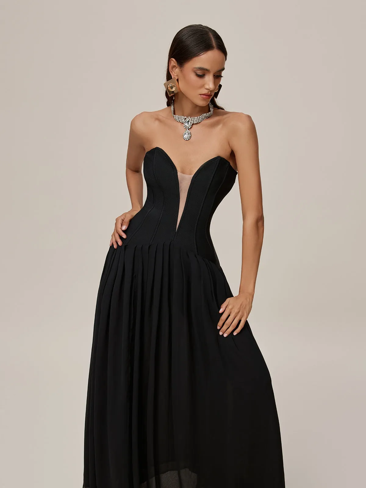 Onofrio Strapless Bandage Maxi Dress sold by Mew Mews product image thumbnail 4