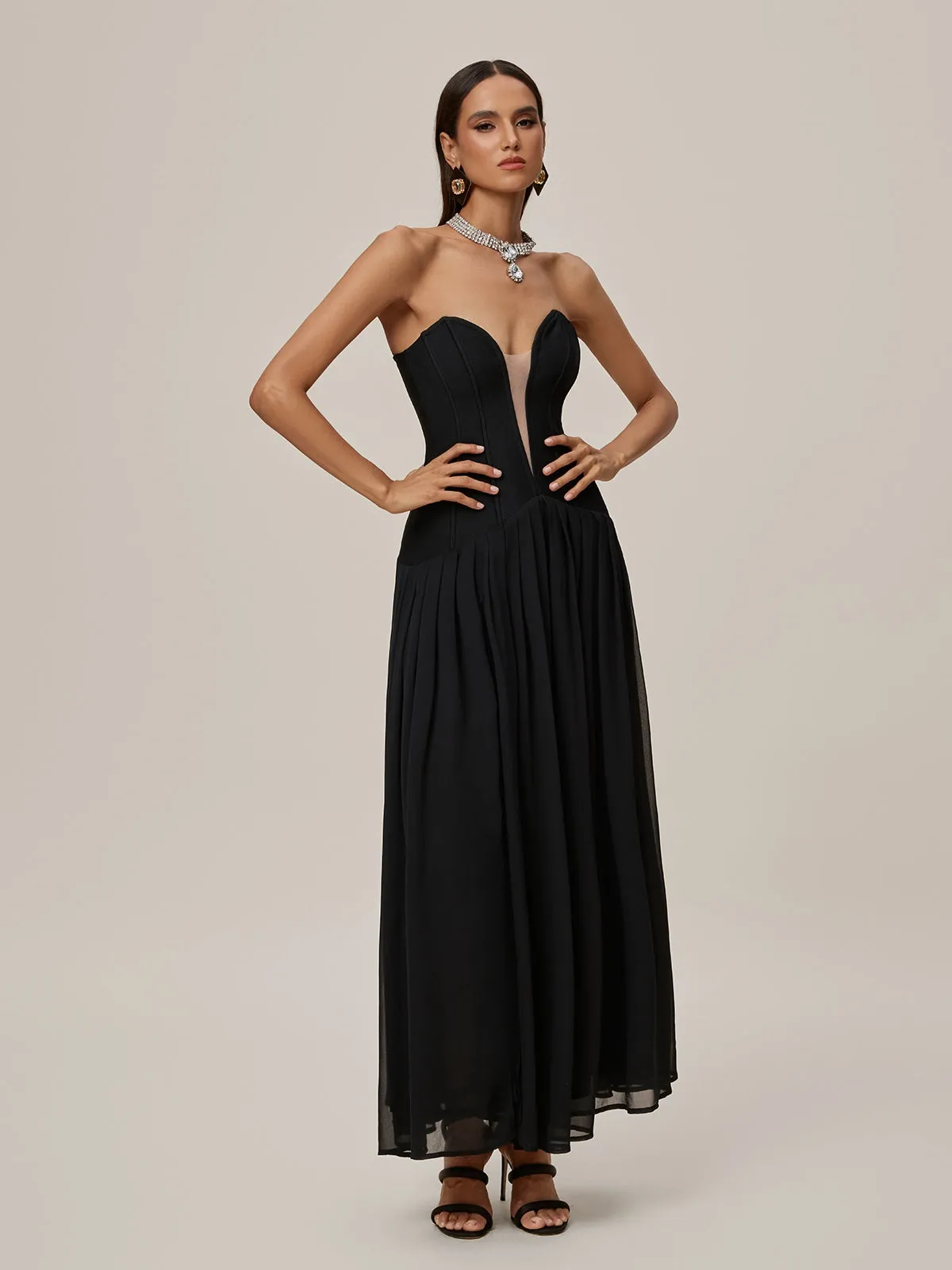 Onofrio Strapless Bandage Maxi Dress sold by Mew Mews product image thumbnail 3